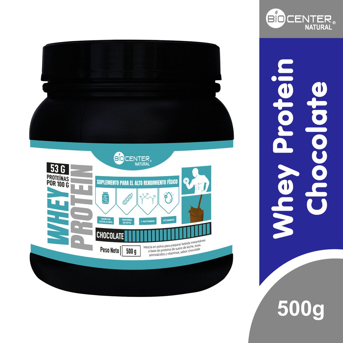 BIOCENTER NATURAL - Whey Protein Chocolate x 500g  - Biocenter Natural