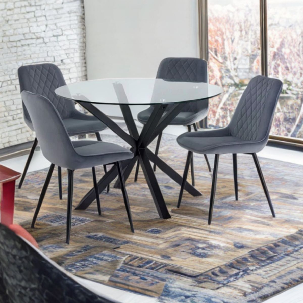 CENTRAL DECCO - COMEDOR  4 SILLAS ZURICH GRIS CLARO