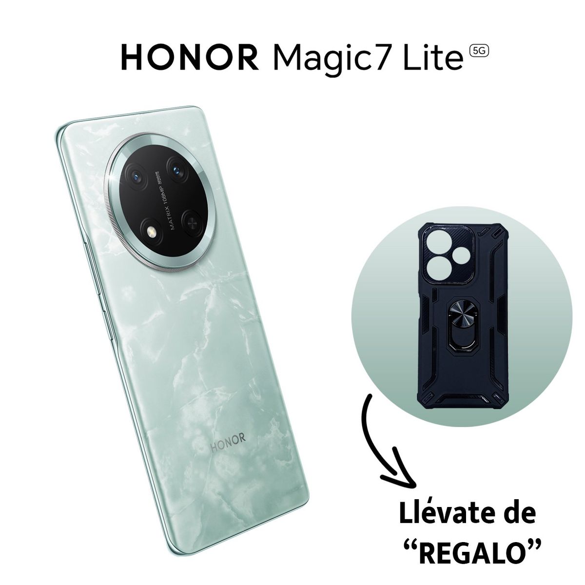HONOR - HONOR MAGIC 7 LITE 5G 8GB RAM 256GB REGISTRADO COLOR JADE CIAN CON ESTUCHE DE REGALO