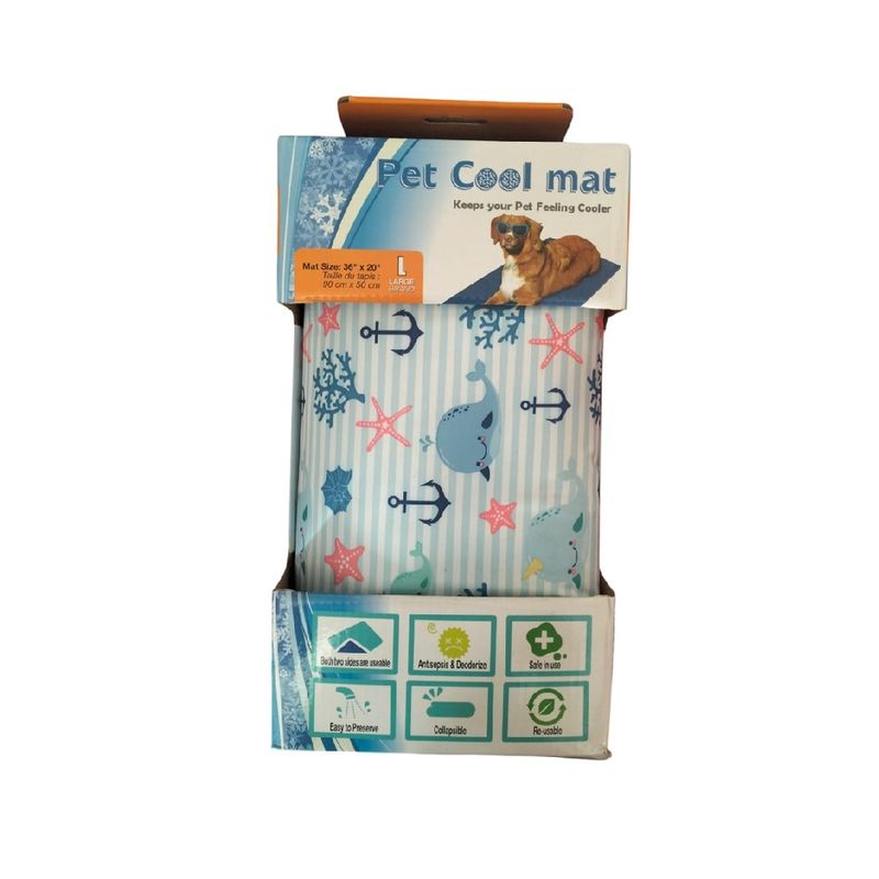 GENERICO - Colchoneta refrigerante pet cool mat L Diseño Playa Celeste