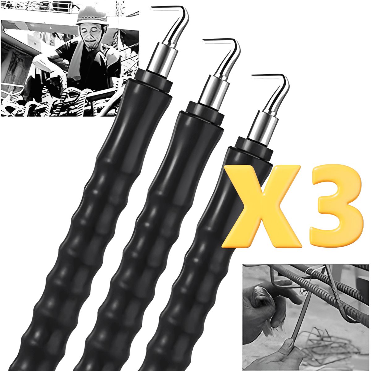 ROSH - Pack x3 Ganchos para Atar Alambre  Mayor Productividad y Precisión