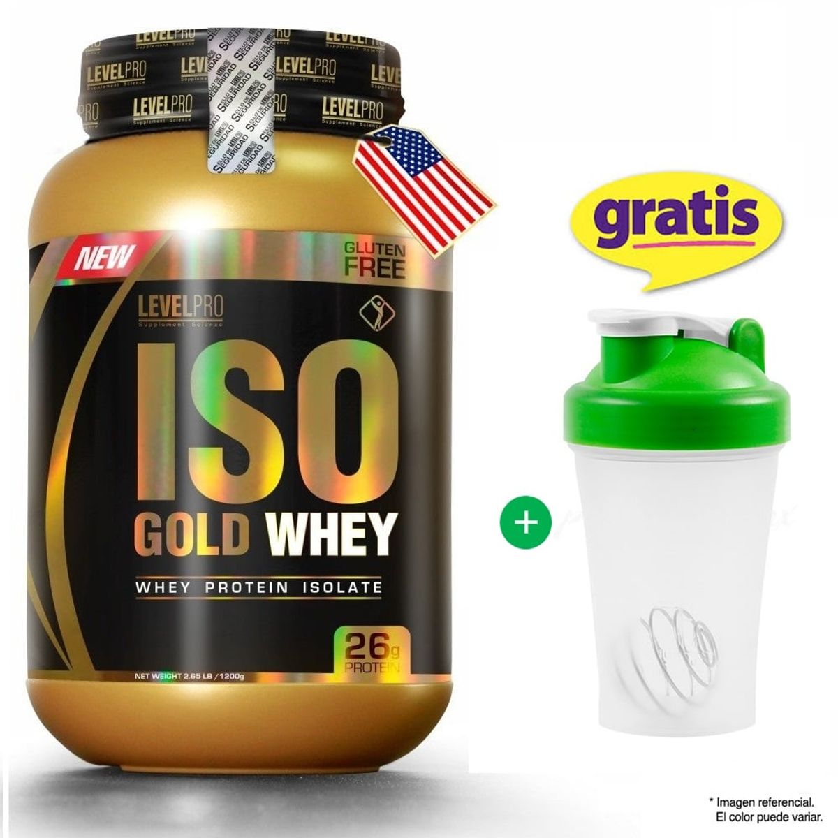 LEVEL PRO - Proteína Level Pro Iso Gold Whey 2.4 LBS Vanilla Creme