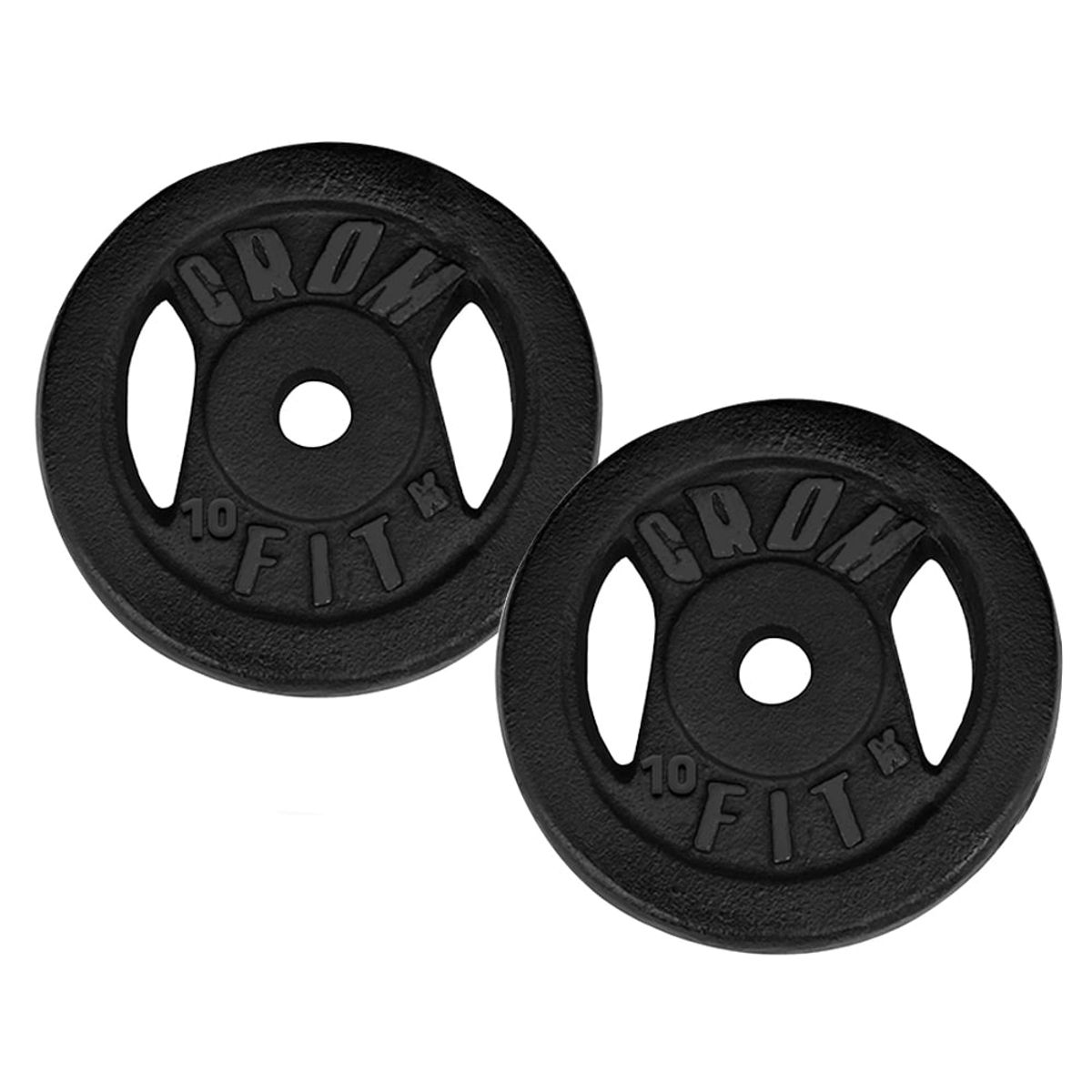 HOLGU - 2 Discos 10kg Peso Exacto Usar en Barras Manubrios Poleas