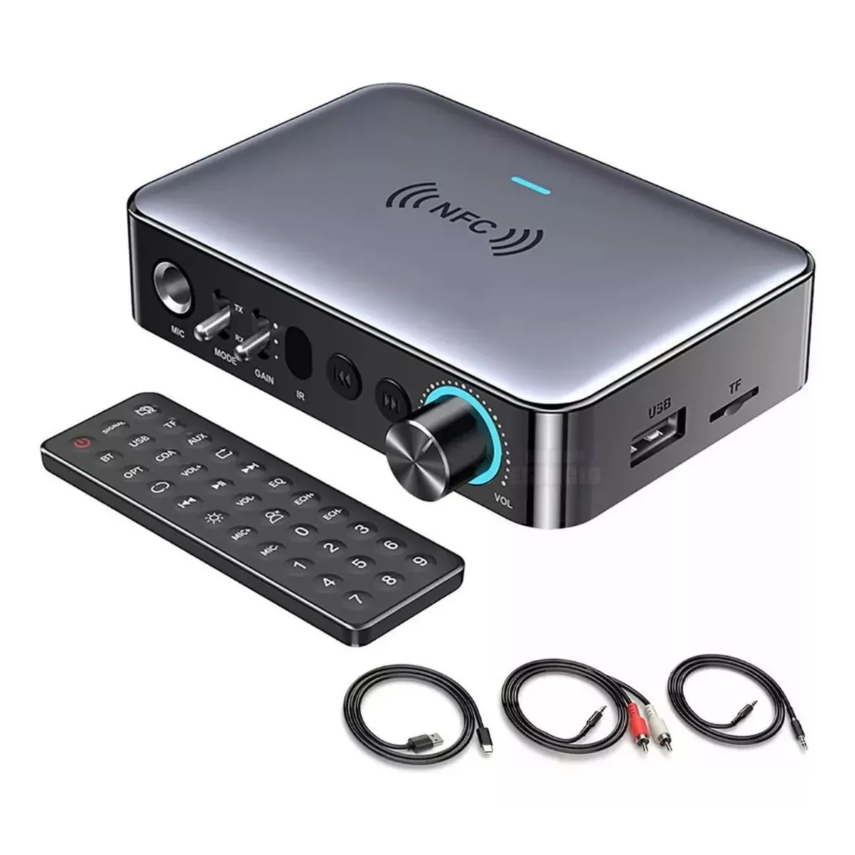AUDIO SOLUTIONS - Nfc Transmisor Receptor Bluetooth 5.1 Estéreo Hifi/óptical/karaoke/usb