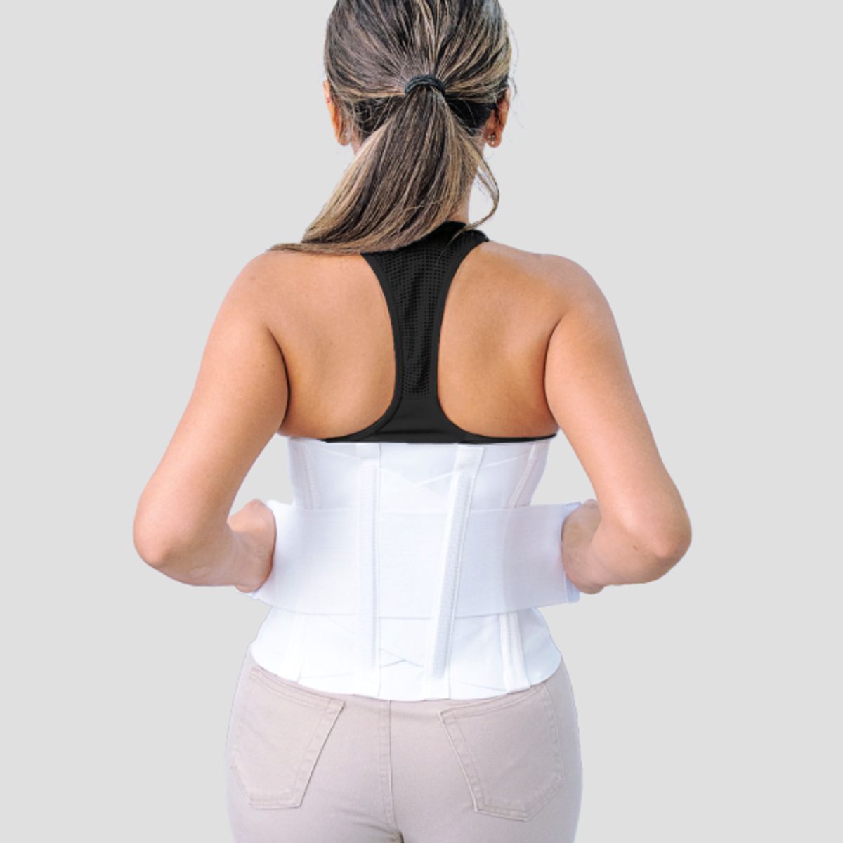 COVER - Faja Soporte Lumbar Blanca Rígida - Talla M