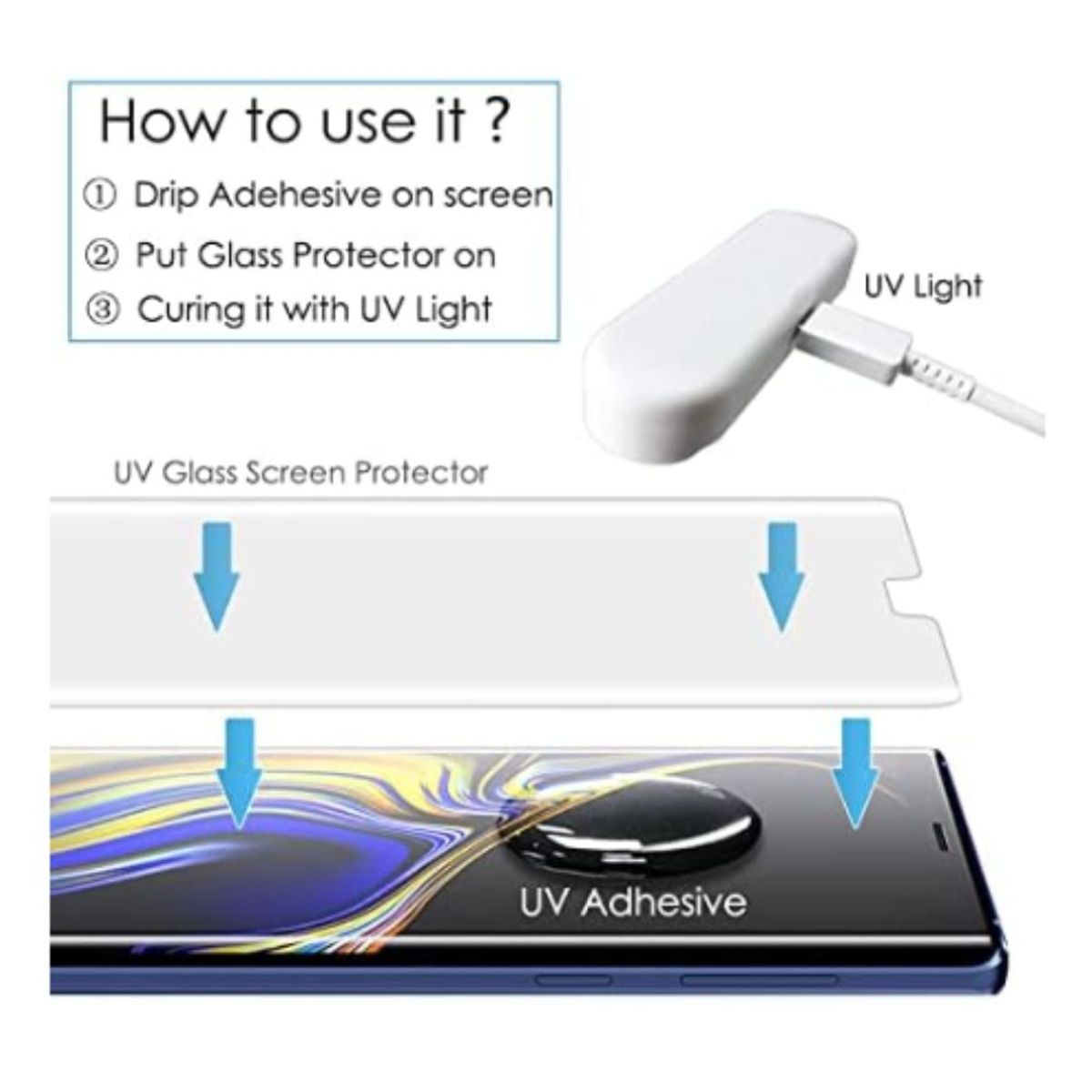 GENERICO - Mica Vidrio Curvo UV Samsung S9 plus