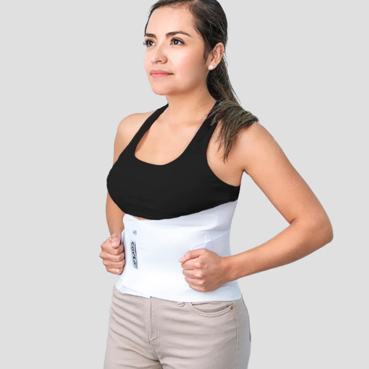 COVER - Faja Soporte Lumbar Blanca Rígida - Talla L