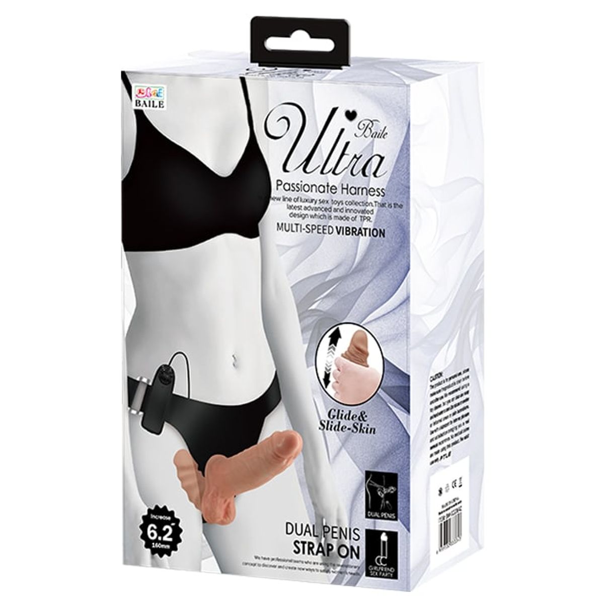 PRETTY LOVE - Dildo Doble Realista Vibrador con Arnés 16 cm x Ø 4cm BDSM Strap On
