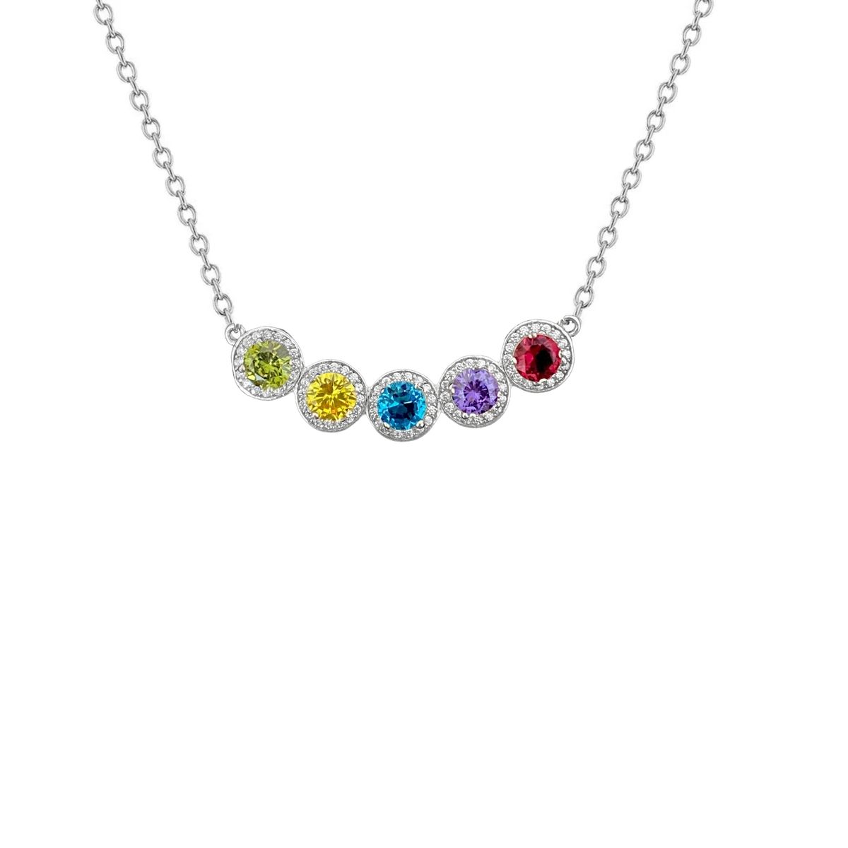 GENERICO - Collar Circonitas Colores Regalo Día De La Madre Plata 925