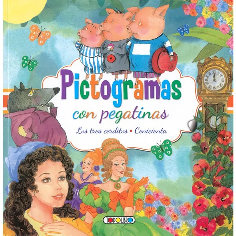 GENERICO - Libro Infantil PICTOGRAMAS CON PEGATINAS TRES CERDITOS