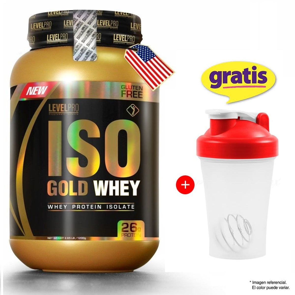 LEVEL PRO - Proteína Level Pro Iso Gold Whey 2.4 LBS Rich Chocolate