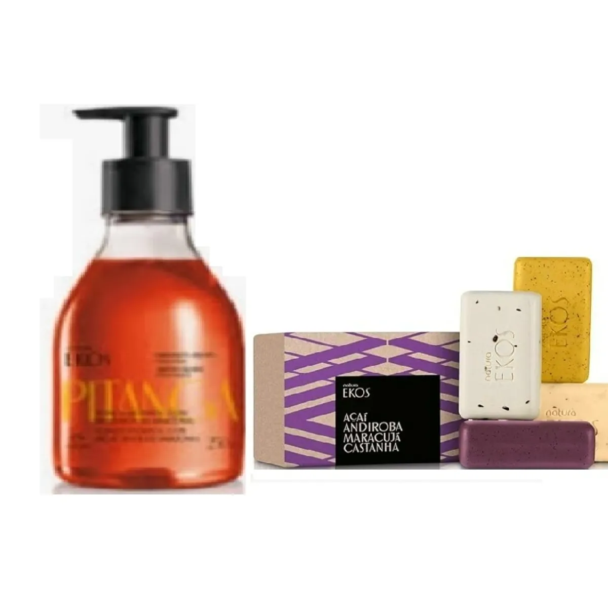Natura - 1 caja Jabones exfoliantes en barra y 1 jabon liquido EKOS Natura