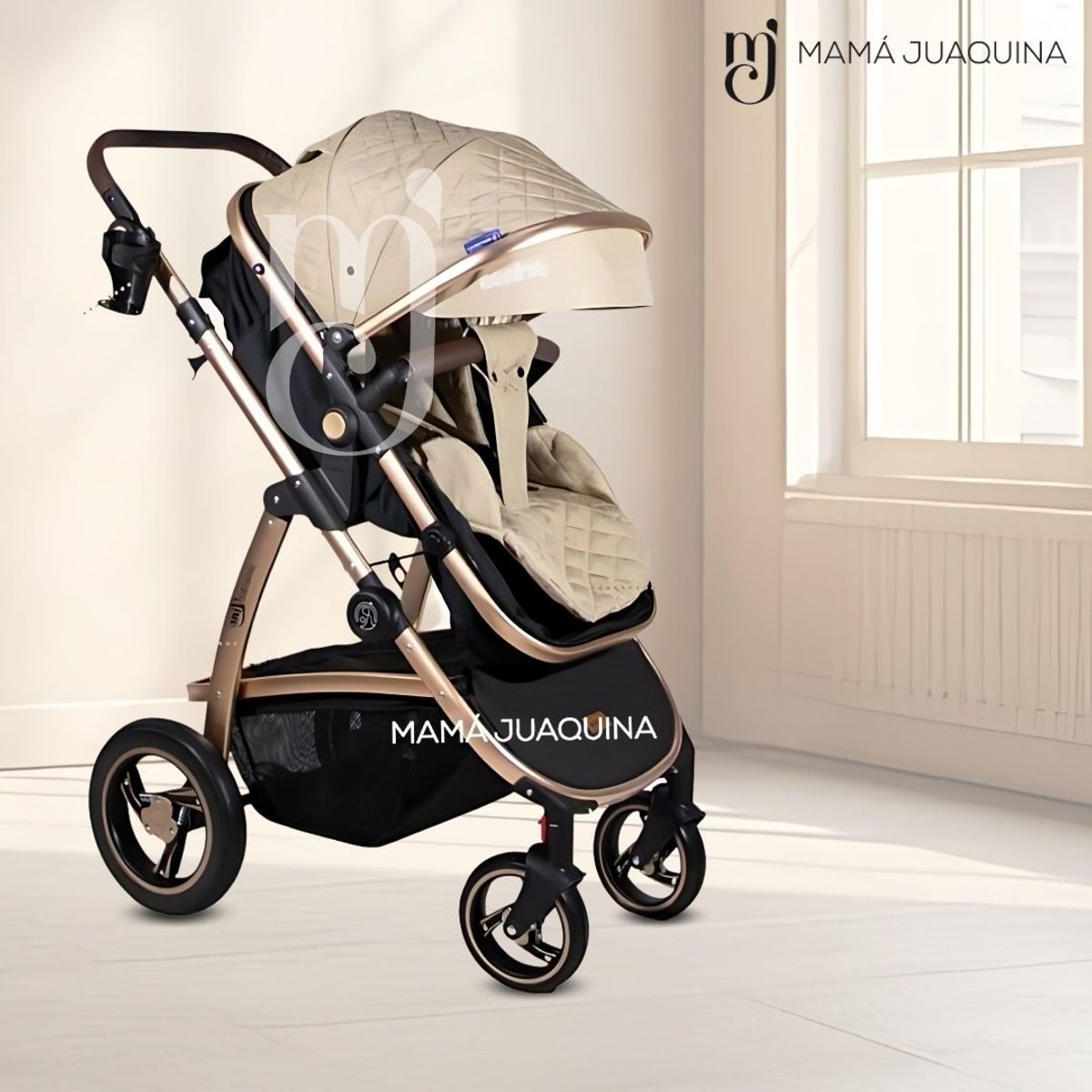 BABY - Coche Moisés Travel System «SPEED PRINCE» Porta bebé Beige