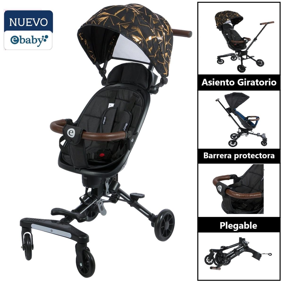 EBABY - Coche de Paseo Plegable Giratorio Ebaby EASY TRAVEL GR