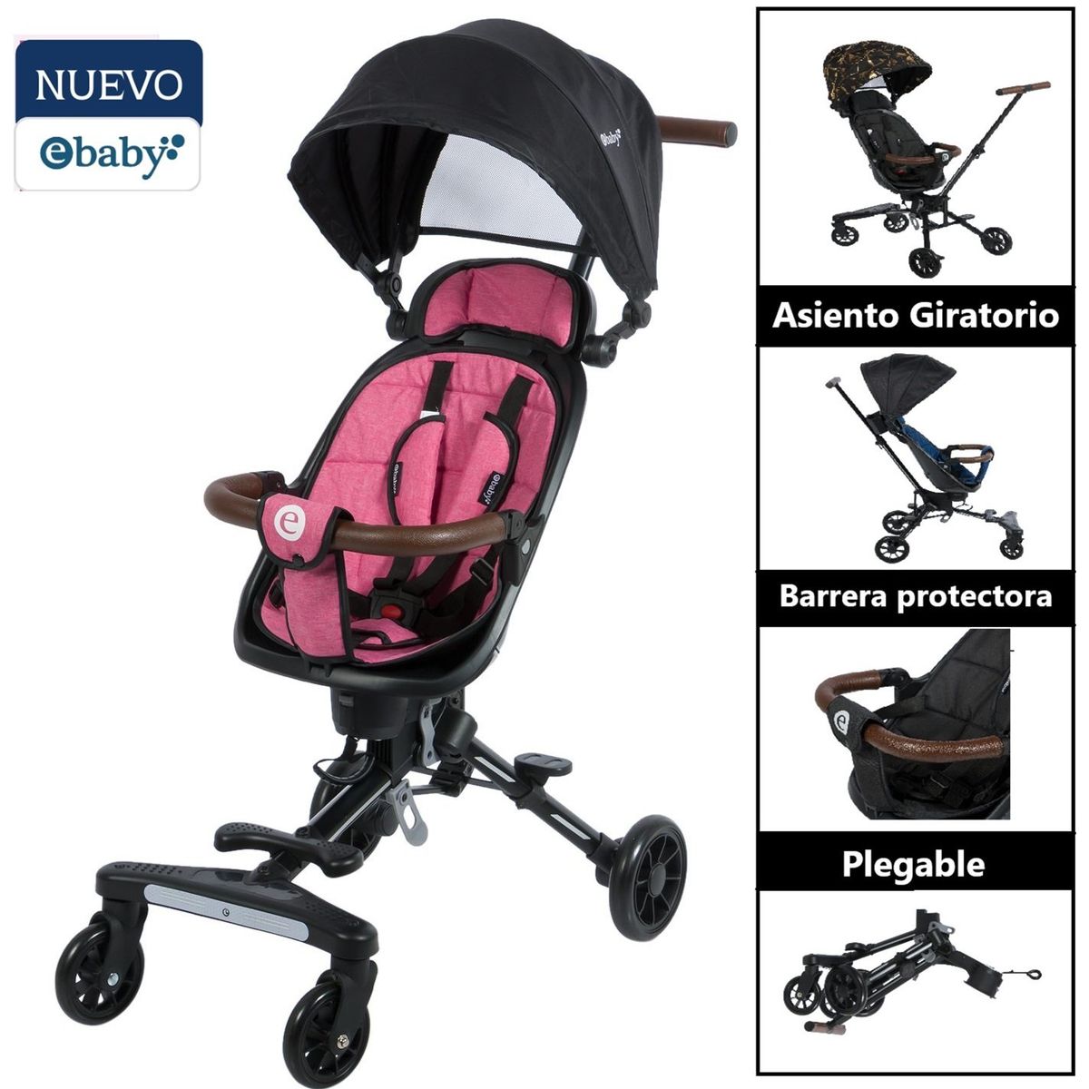 EBABY - Coche de Paseo Plegable Giratorio Ebaby EASY TRAVEL RS