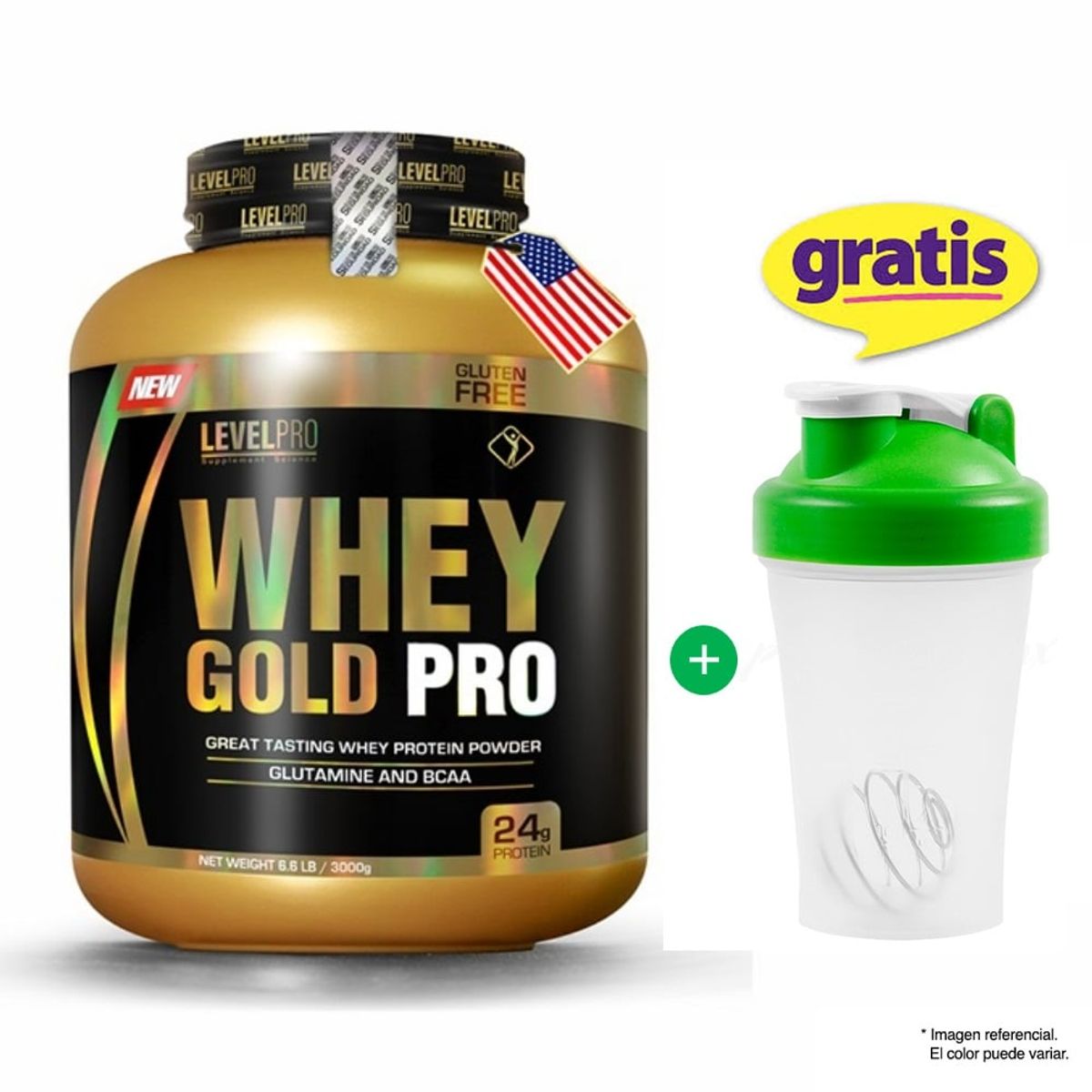LEVEL PRO - Whey Gold Pro 3 Kg / 3 Kilos Pro Level Pro Vainilla