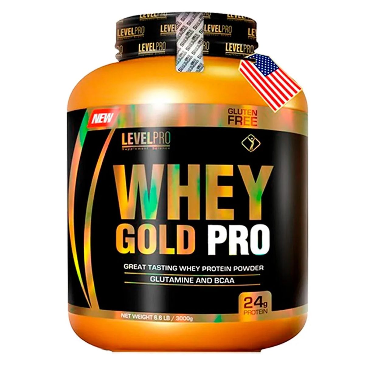 LEVEL PRO - Suero de Leche Level Pro Whey Gold Pro 3 kg Vainilla + Shaker