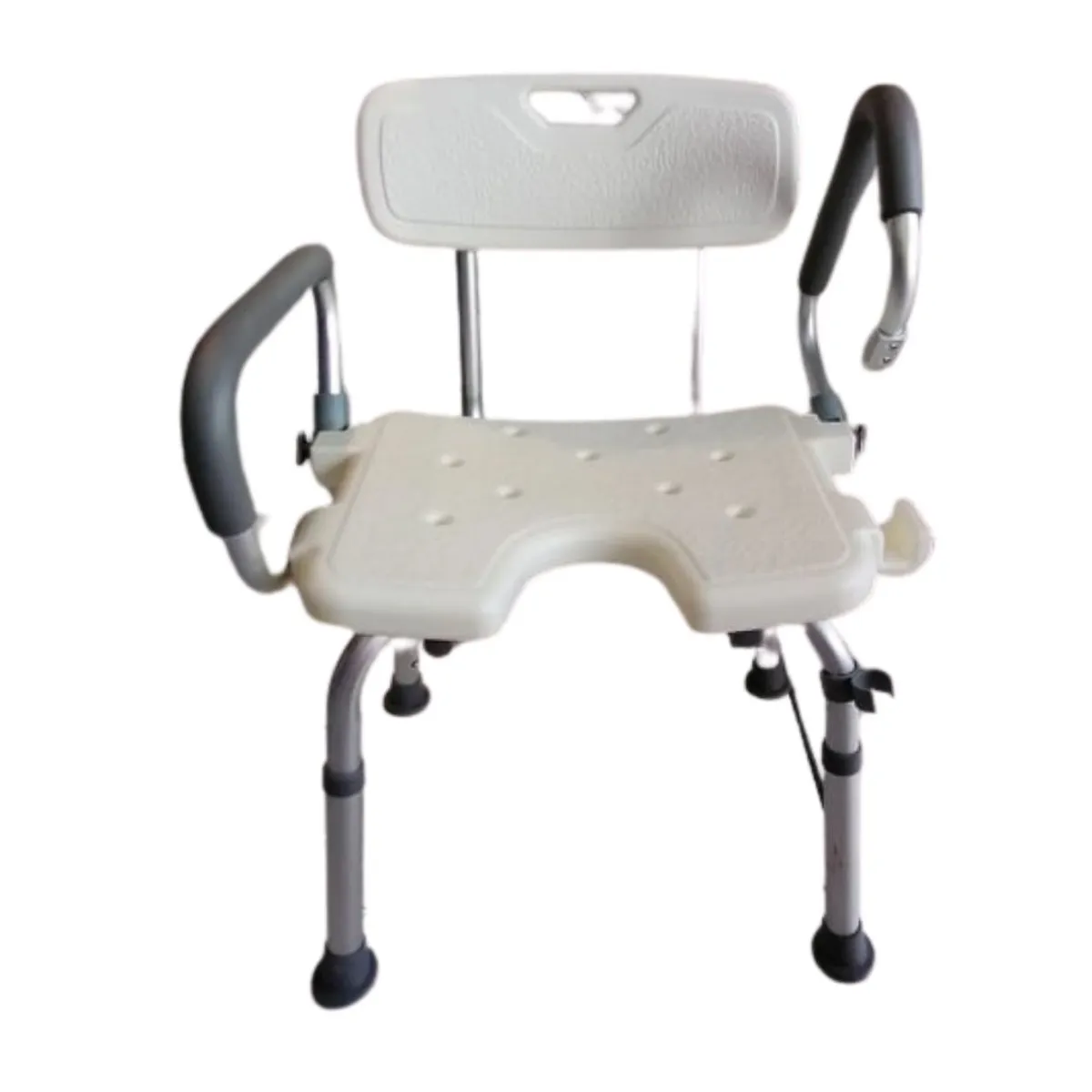 HOMECARE - SILLA DE DUCHA CON BRAZOS ABATIBLES Y CON CORTE
