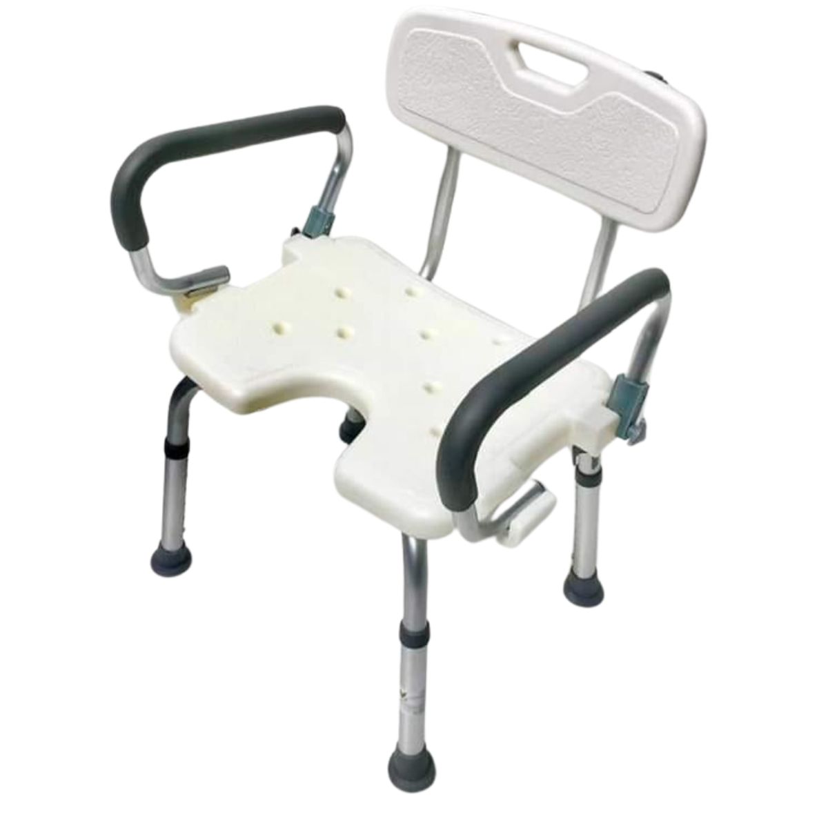HOMECARE - SILLA DE DUCHA CON BRAZOS ABATIBLES Y CON CORTE