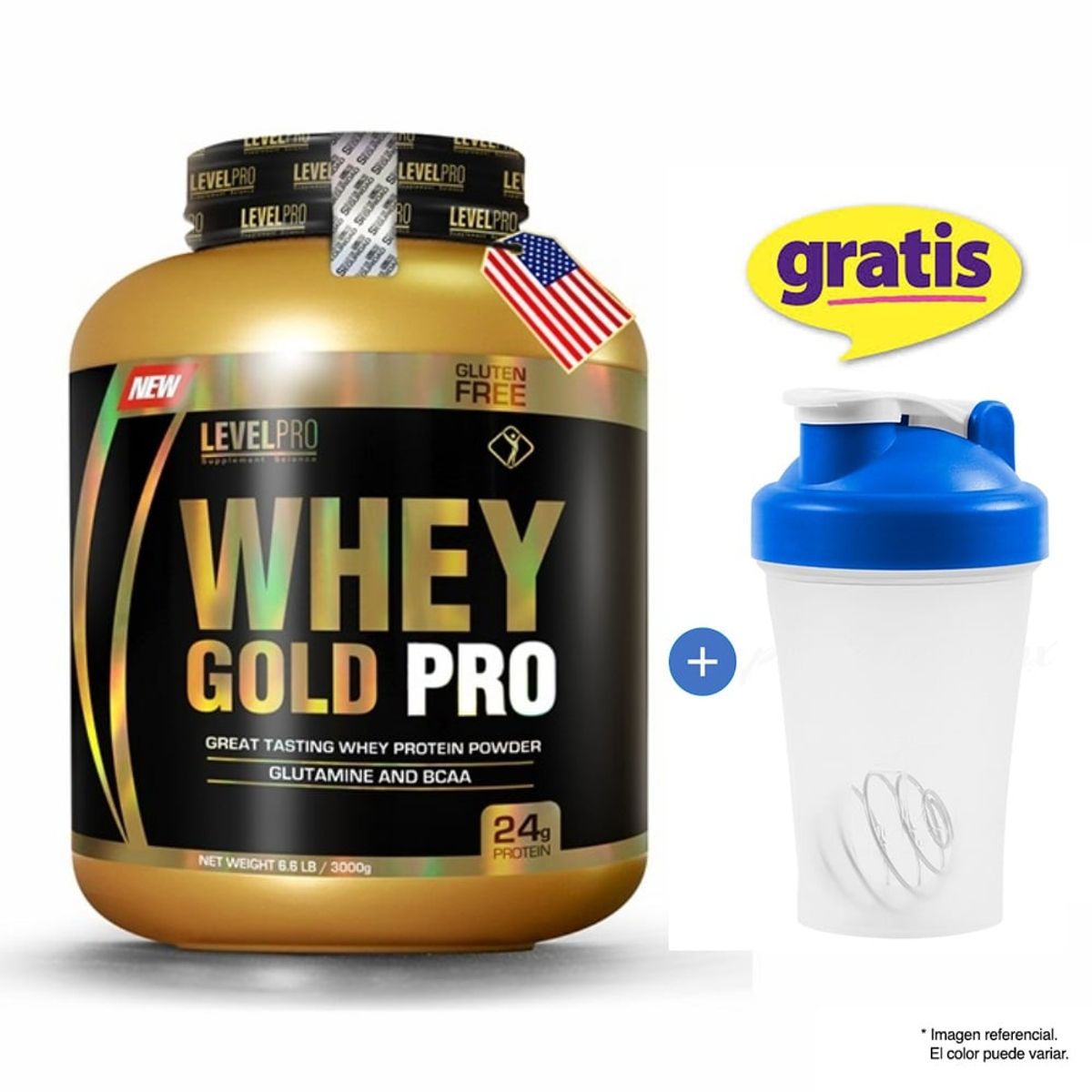 LEVEL PRO - WHEY GOLD PRO 3KG PROTEINA LEVEL PRO CHOCOLATE