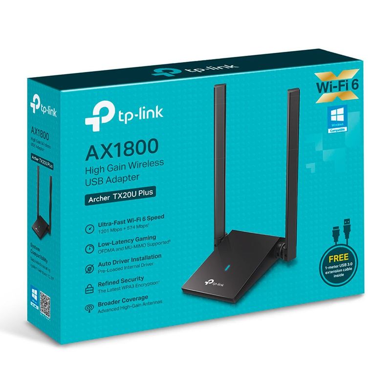 TP LINK - TP-LINK ARCHER TX20U Plus Adaptador USB WIFI6 AX1800 Dual B