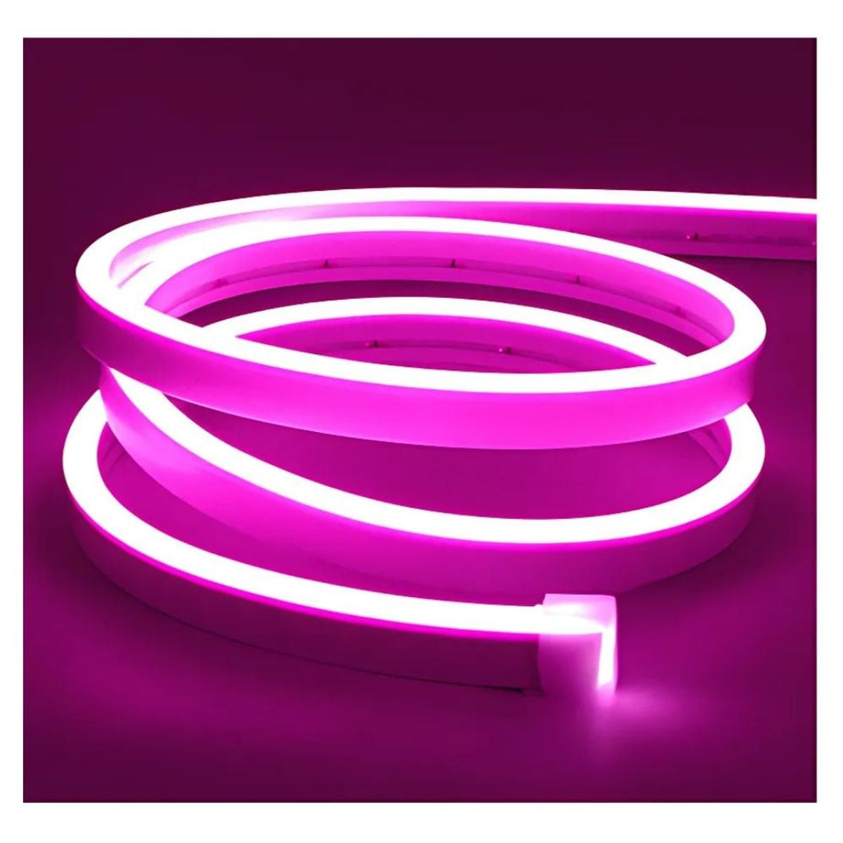 GENERICO - Cinta Led Neón de 5 metros 12v Flexible Fucsia