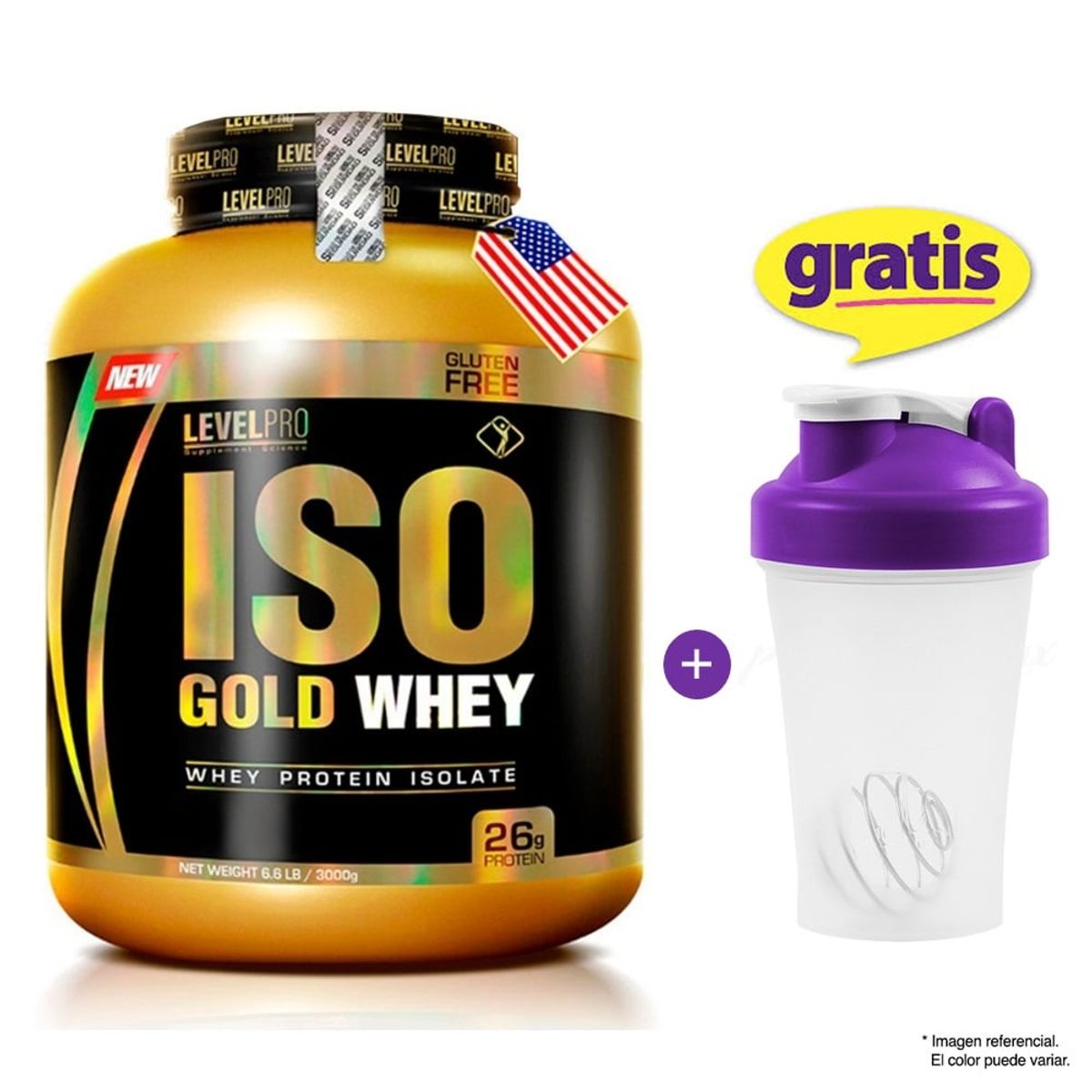 LEVEL PRO - Proteína Level Pro Iso Gold Whey 3 kg Vainilla