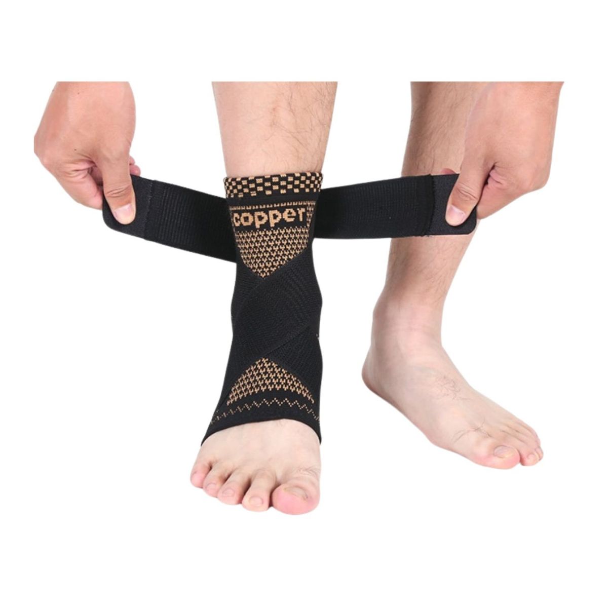 GENERICO - Tobillera de Cobre Soporte Tobillo Ajustable -1 par Talla S