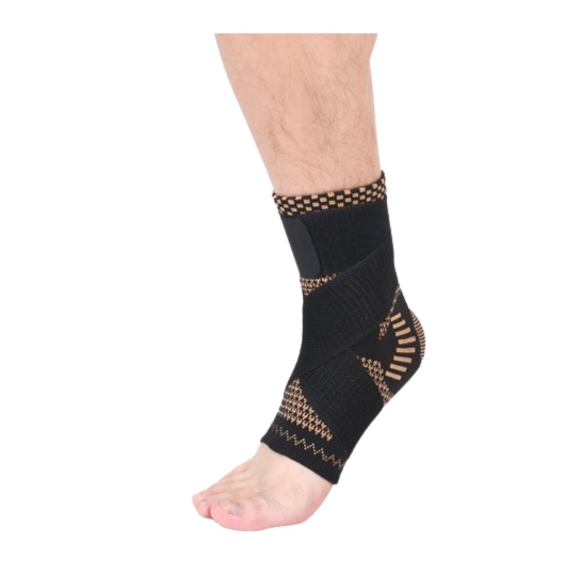 GENERICO - Tobillera Fibra Cobre Ajustable - 1 par Talla M