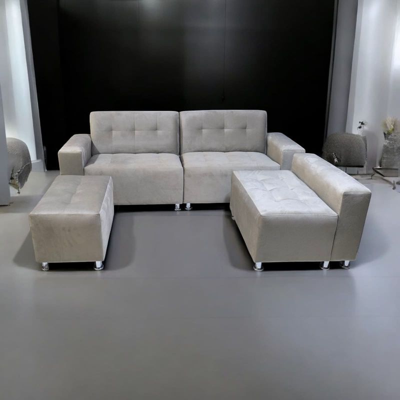 GENERICO - Sofa mueble seccional LONDRES COLOR ARENA + 5 COJINES DE REGALO
