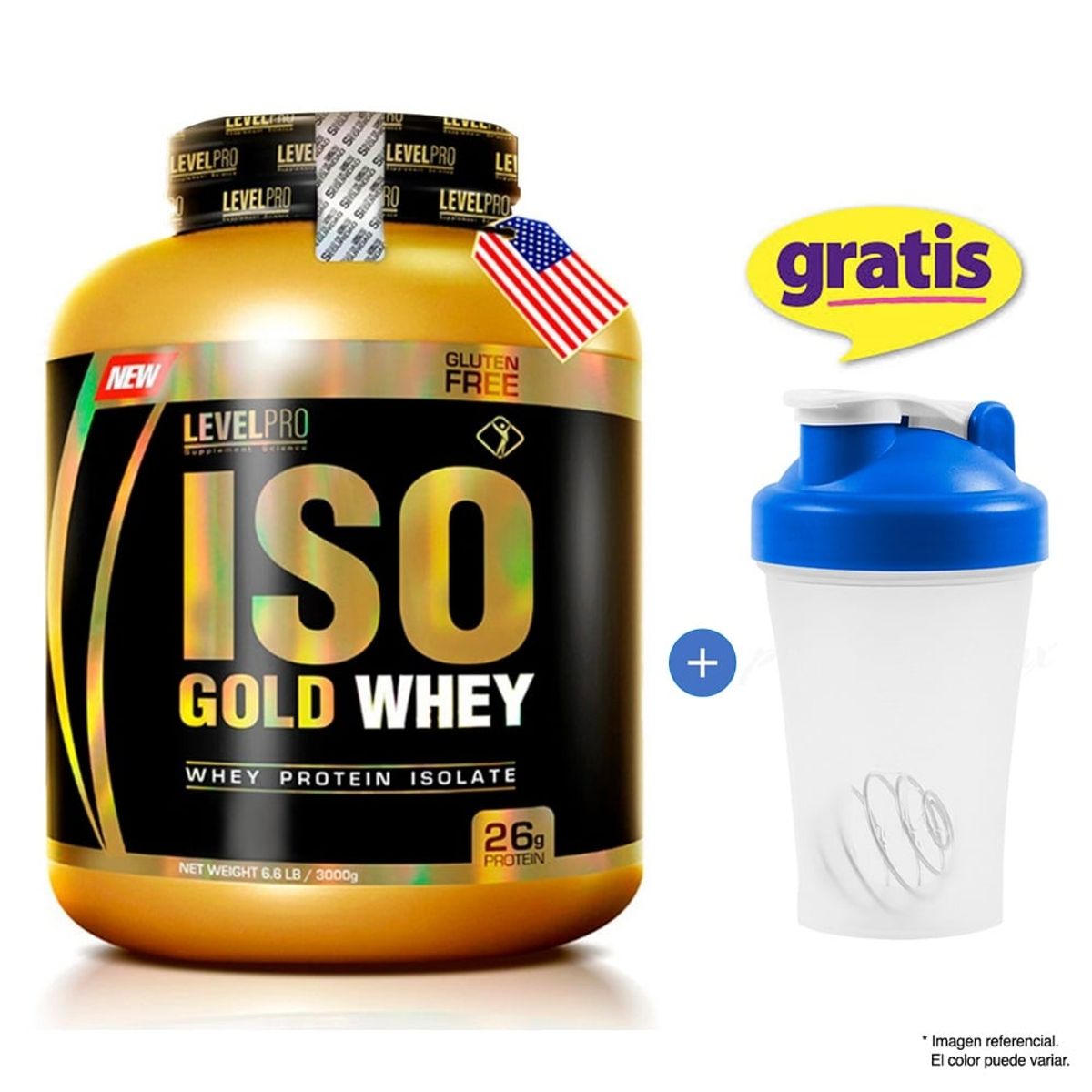 LEVEL PRO - ISO GOLD WHEY VAINILLA 3kg Proteína - 97 servicios