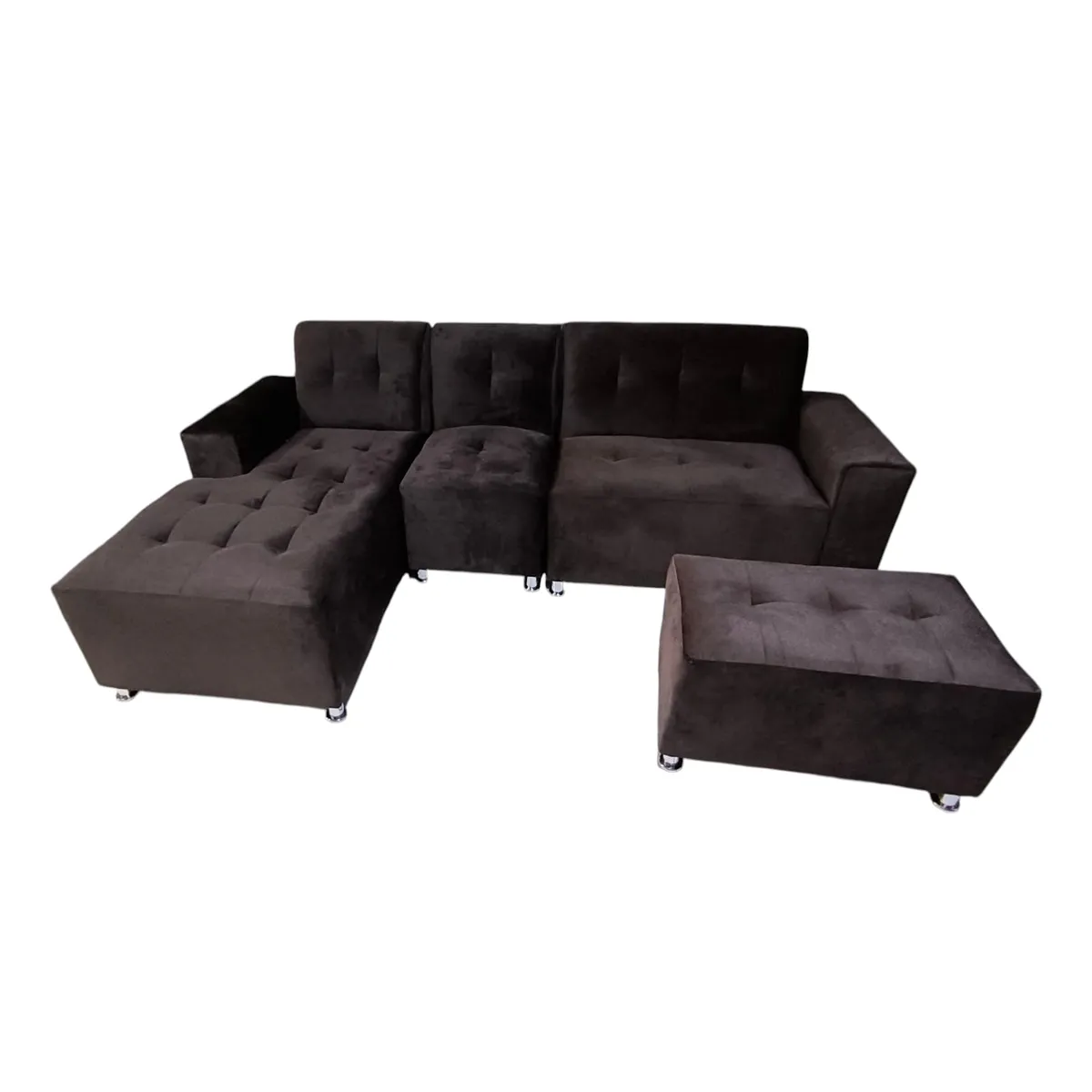 GENERICO - mueble seccional L-cama COLOR NEGRO