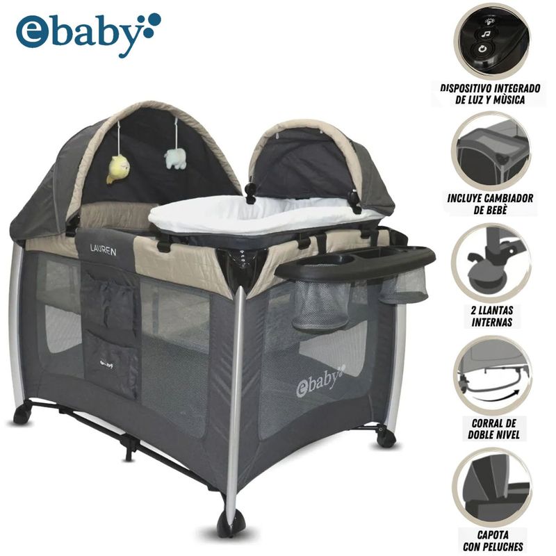 EBABY - Cuna Corral de Lujo MALASIA Beige