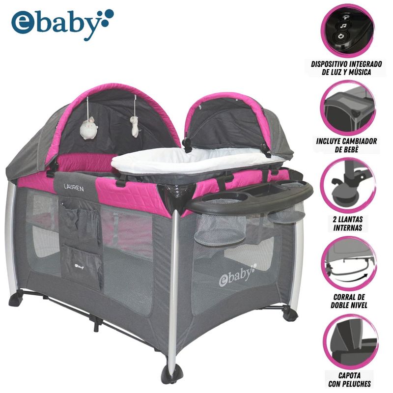 EBABY - Cuna Corral de Lujo MALASIA Pink