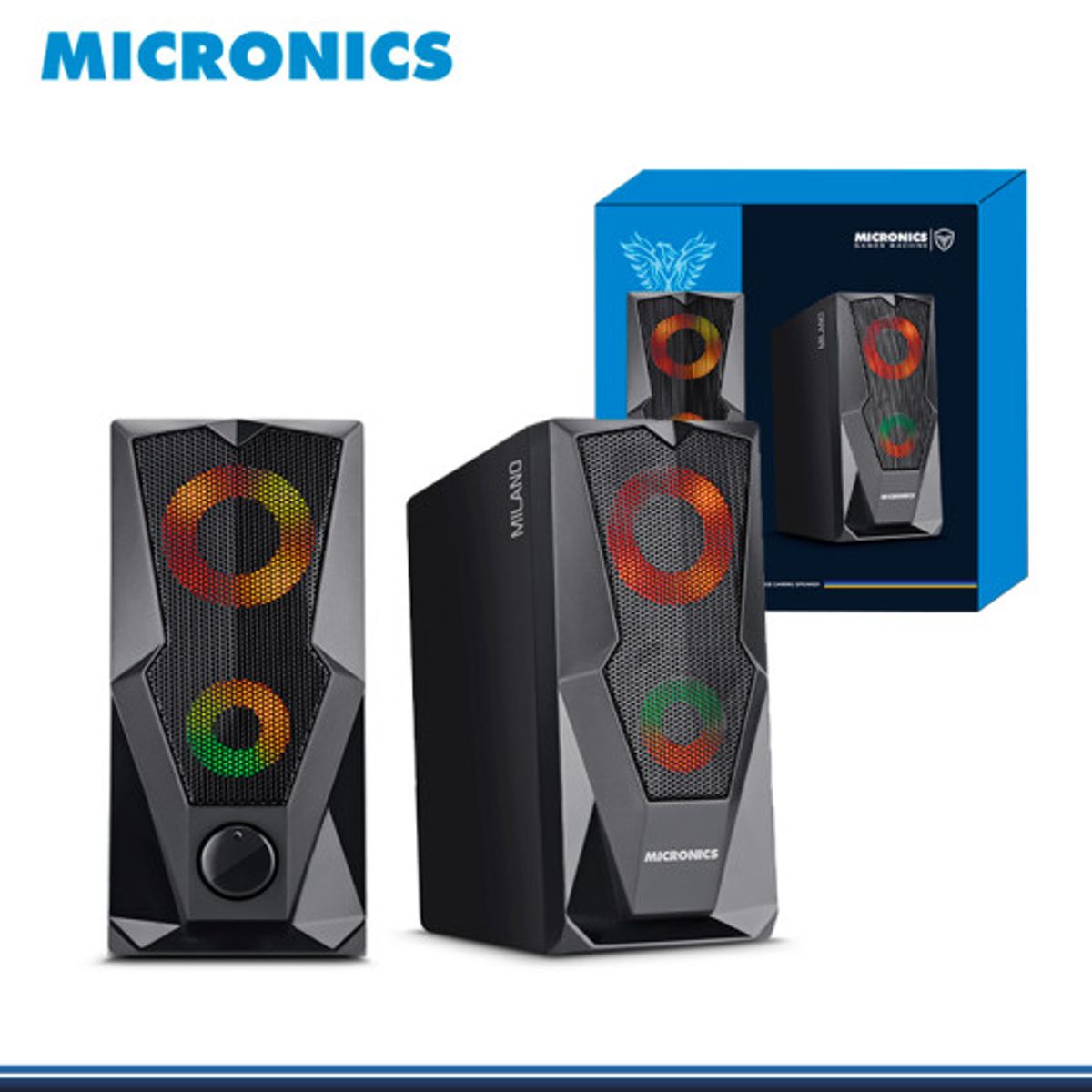MICRONICS - Parlante Gamer Milano MIC S310U-W 2.0 RGB USB 2.5" - Micronics