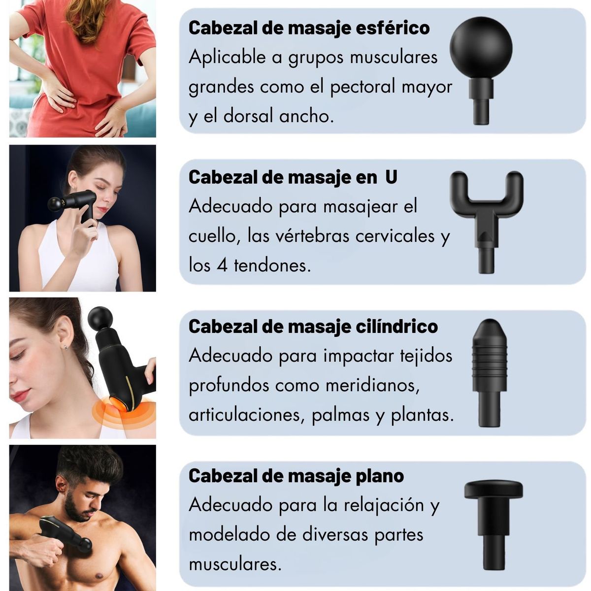 VICTORIA - Pistola de Masaje Muscular con Calor  Potente y Portátil