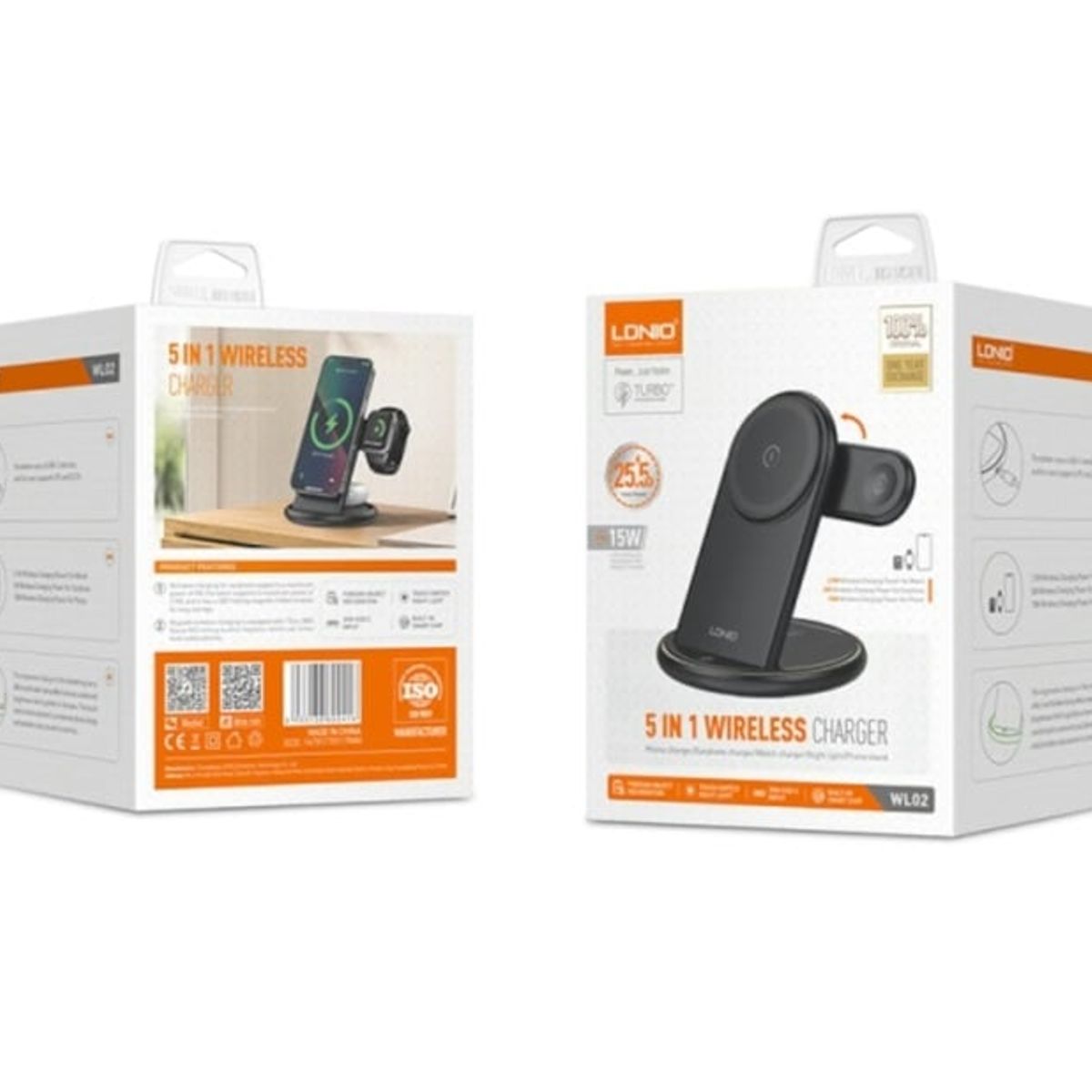 LDNIO - Cargador Inalámbrico magnético Ldnio WL02 Base Magnética 5 en 1