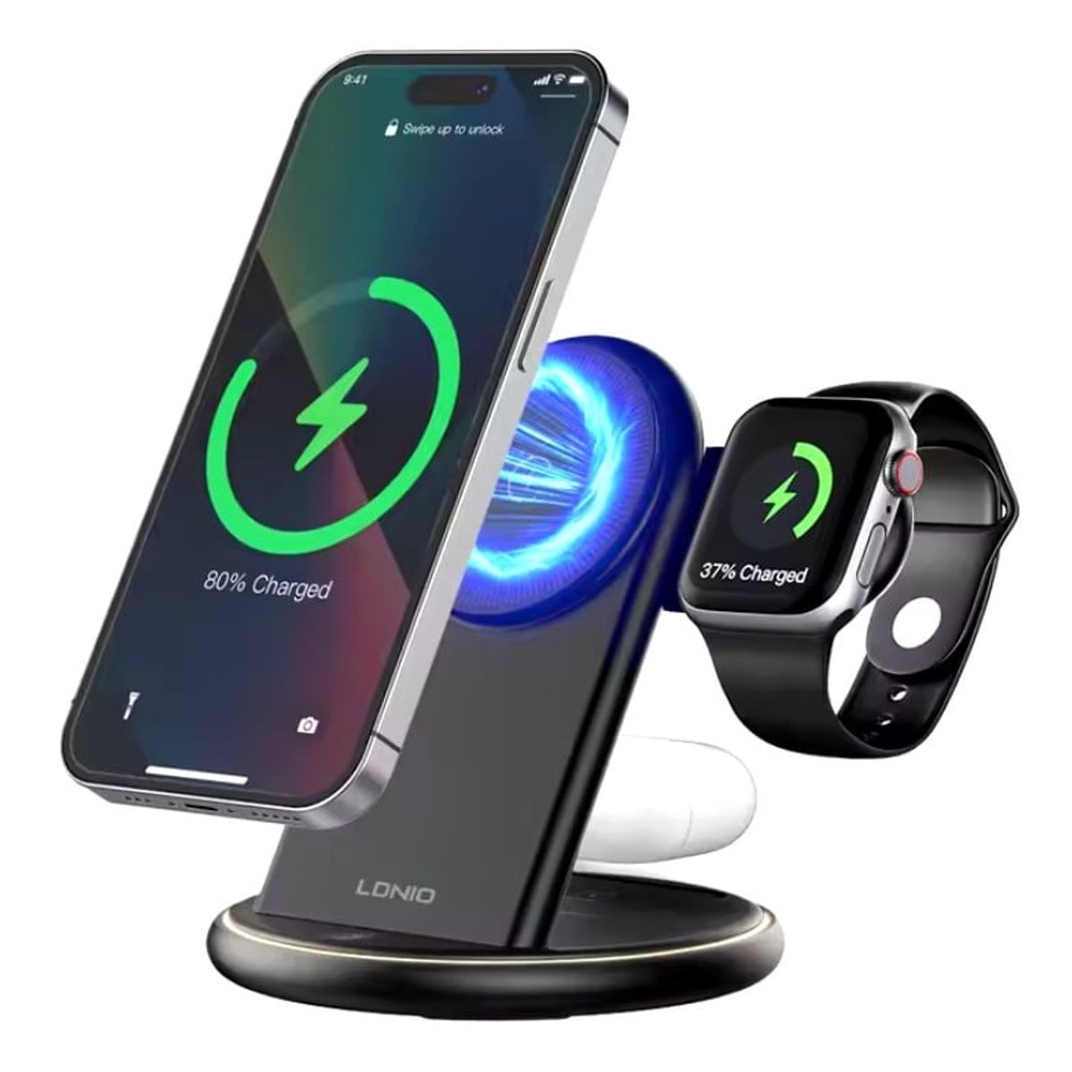 LDNIO - Cargador Inalámbrico magnético Ldnio WL02 Base Magnética 5 en 1