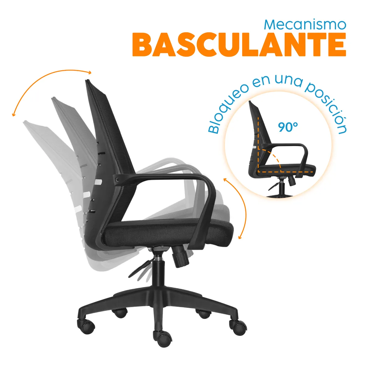 BONNO - Silla Ejecutiva Franz Malla Negra Bonno