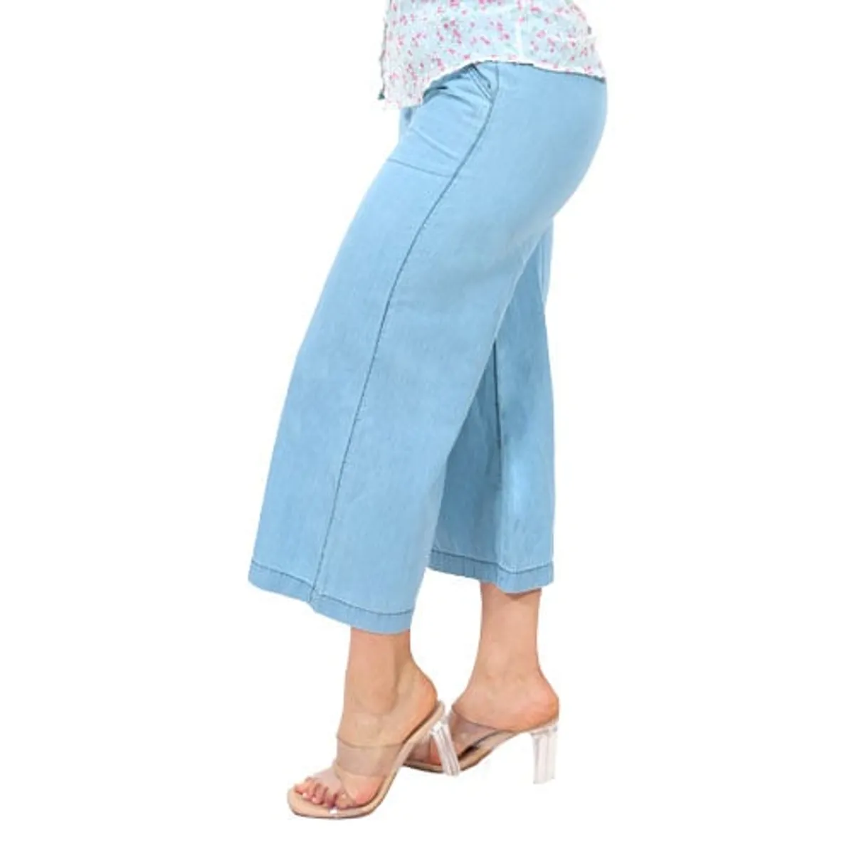 BOABLANCA - Pantalón jean palazzo para dama