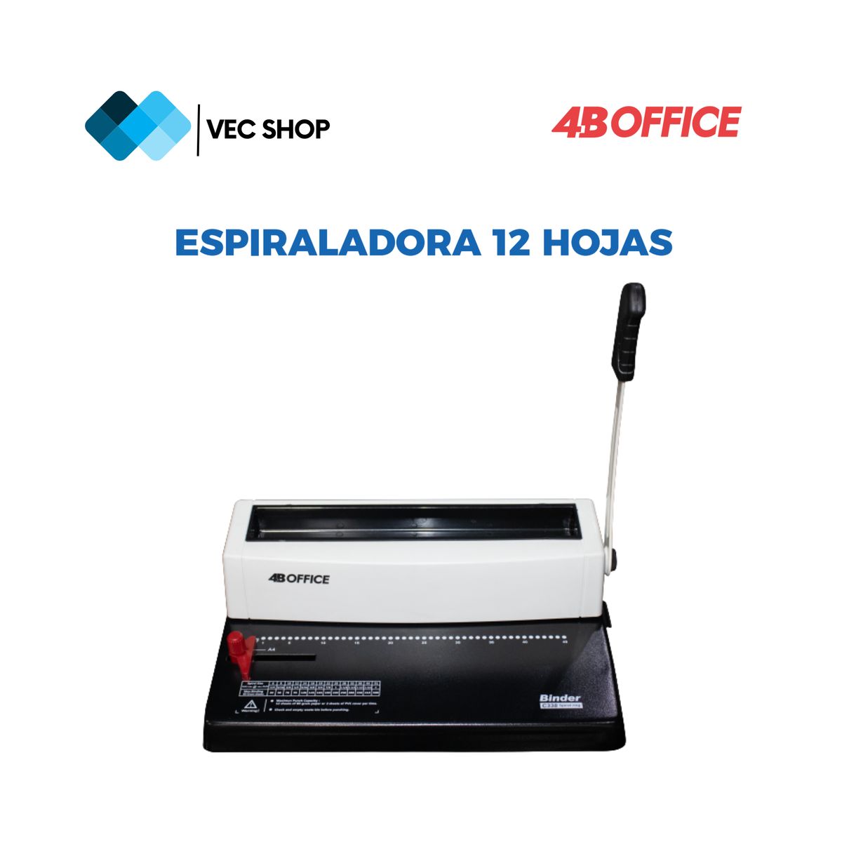 GENERICO - Espiraladora 12 hojas A4/Carta 4BOffice