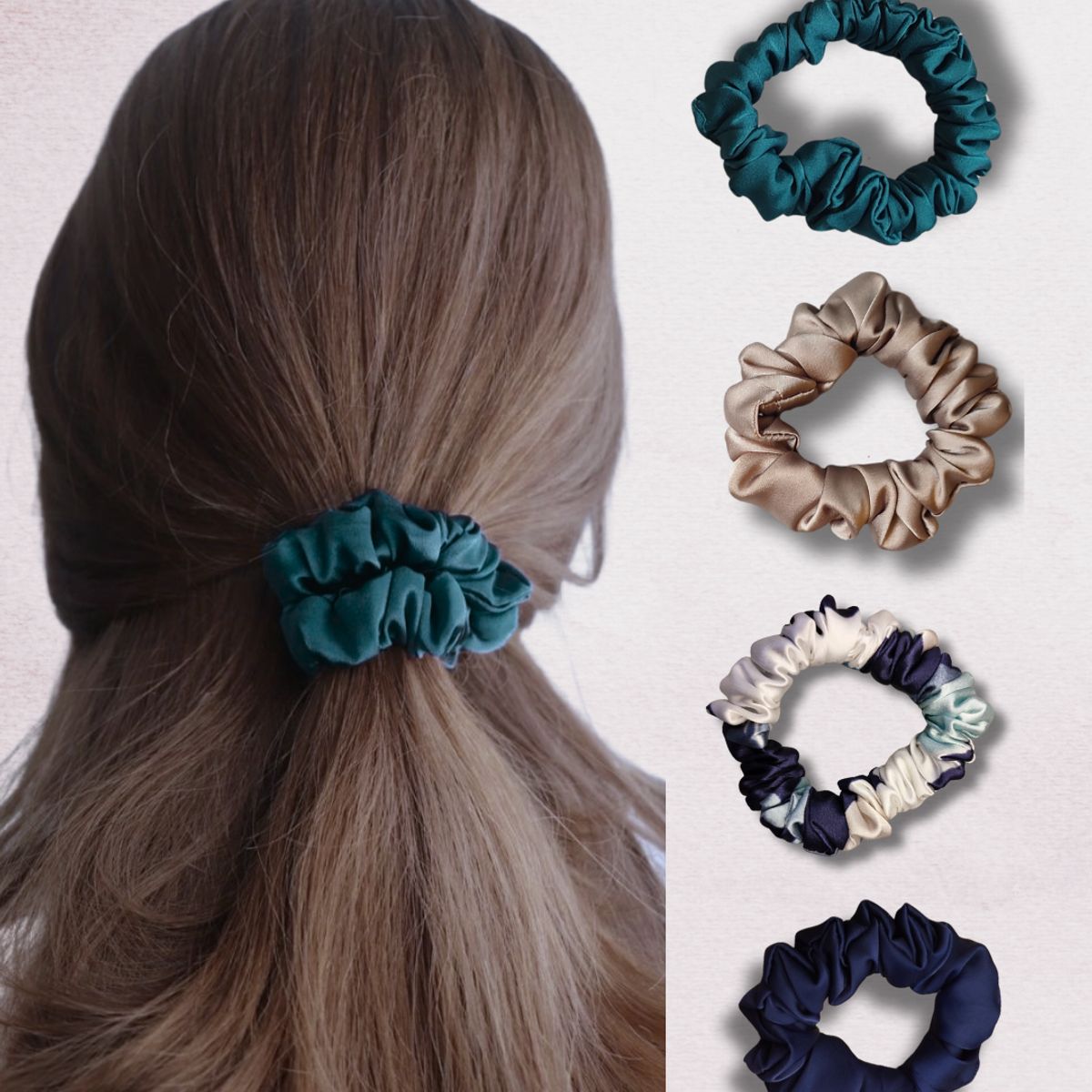SENSA SILK - Scrunchies de seda tamaño mini no marca ni quiebra el cabello