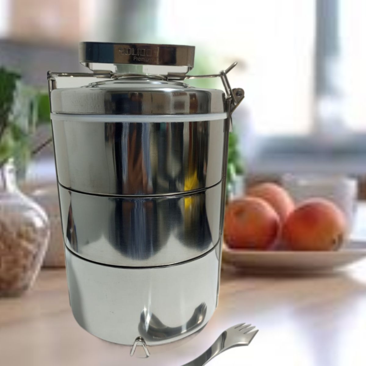 GENERICO - FIAMBRERA PORTAVIANDAS TÉRMICO ACERO INOXIDABLE Y CUCHARA MULTIFUNCIÓN