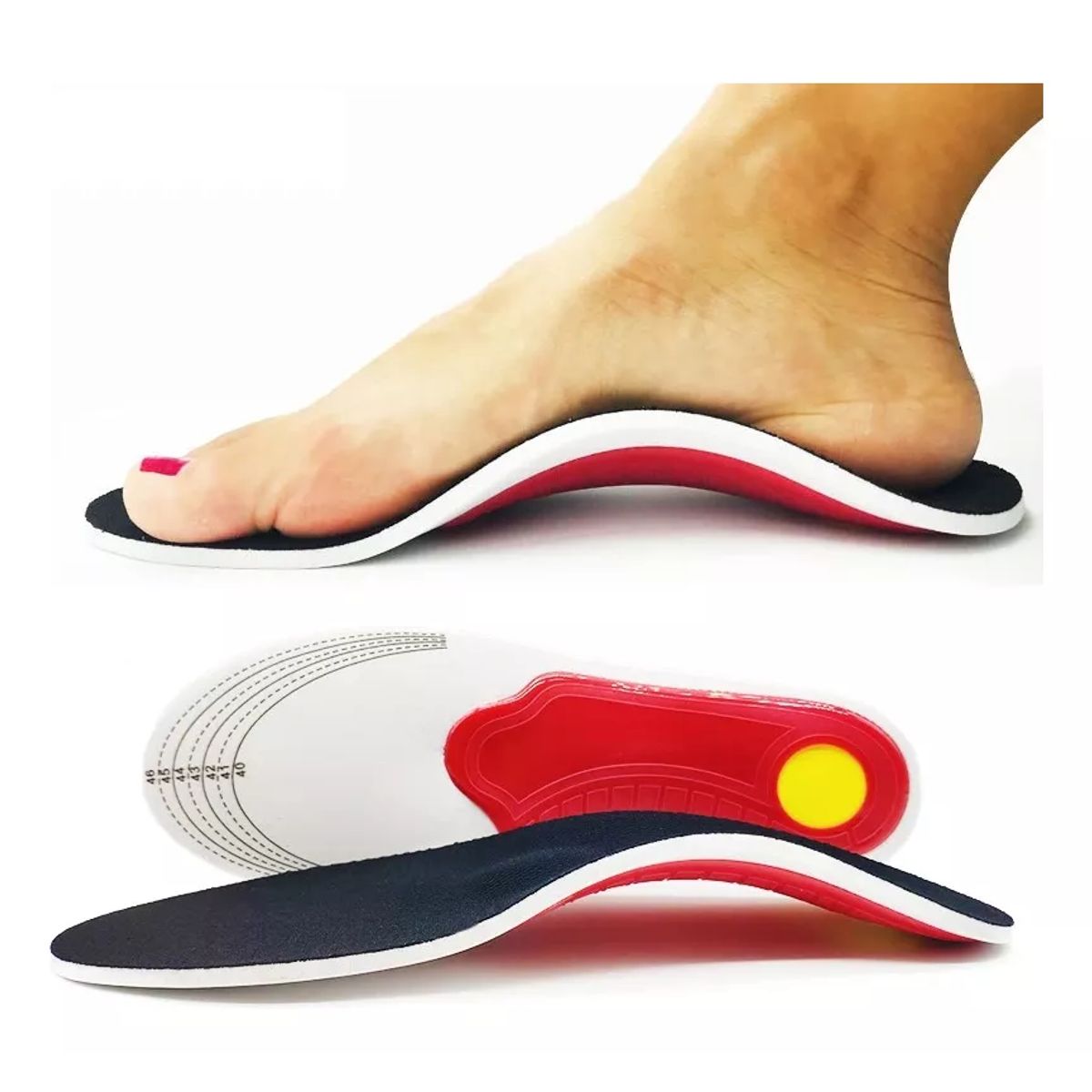 GENERICO - PLANTILLA ORTOPEDICA 3D ARCO PIE PLANO UNISEX  35-40