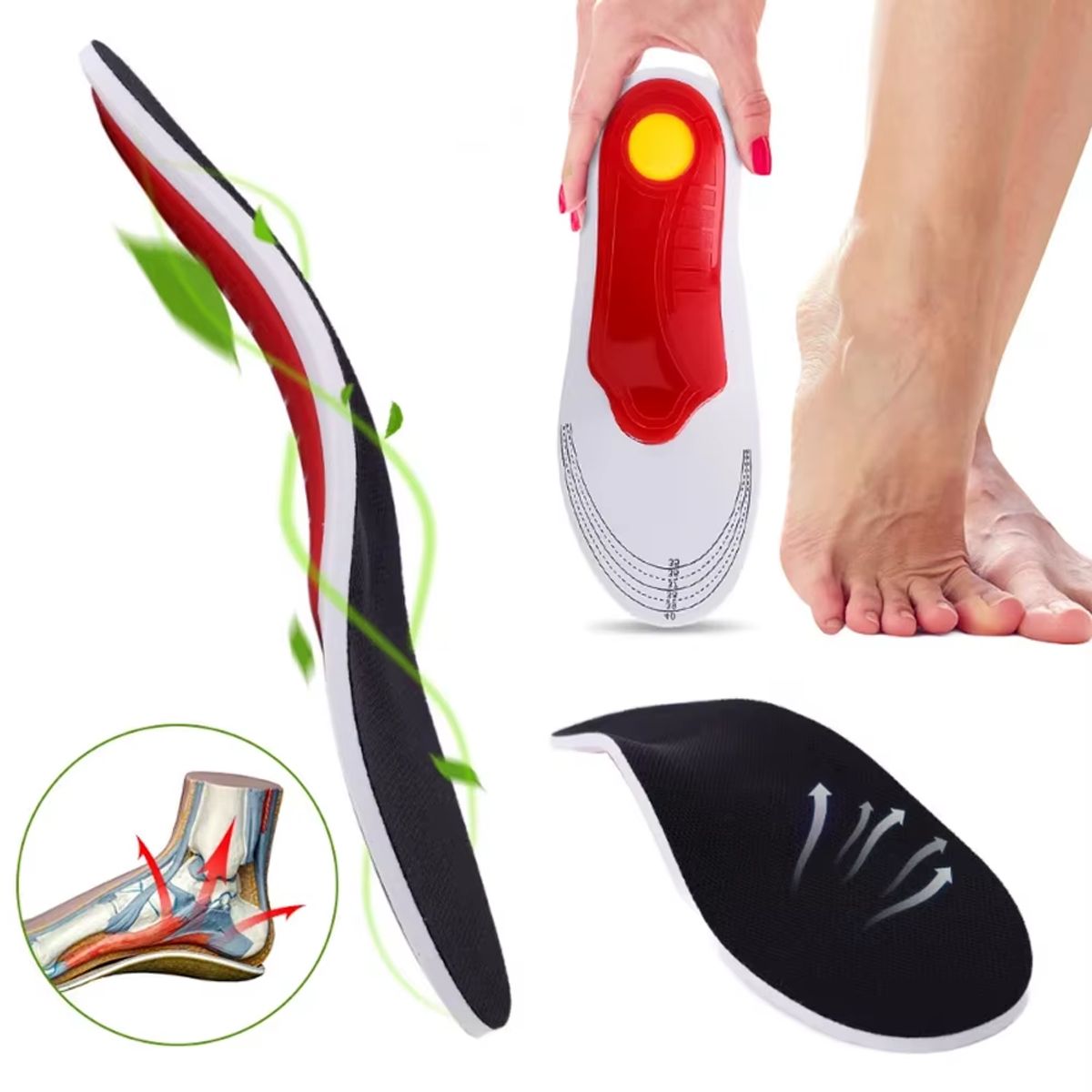 GENERICO - PLANTILLA ORTOPEDICA 3D ARCO PIE PLANO UNISEX 40-46