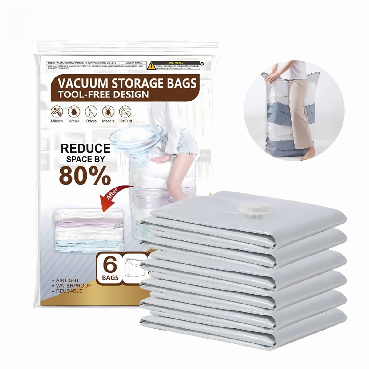 GENERICO - Set de bolsas al vacío en cubo 6 bolsas