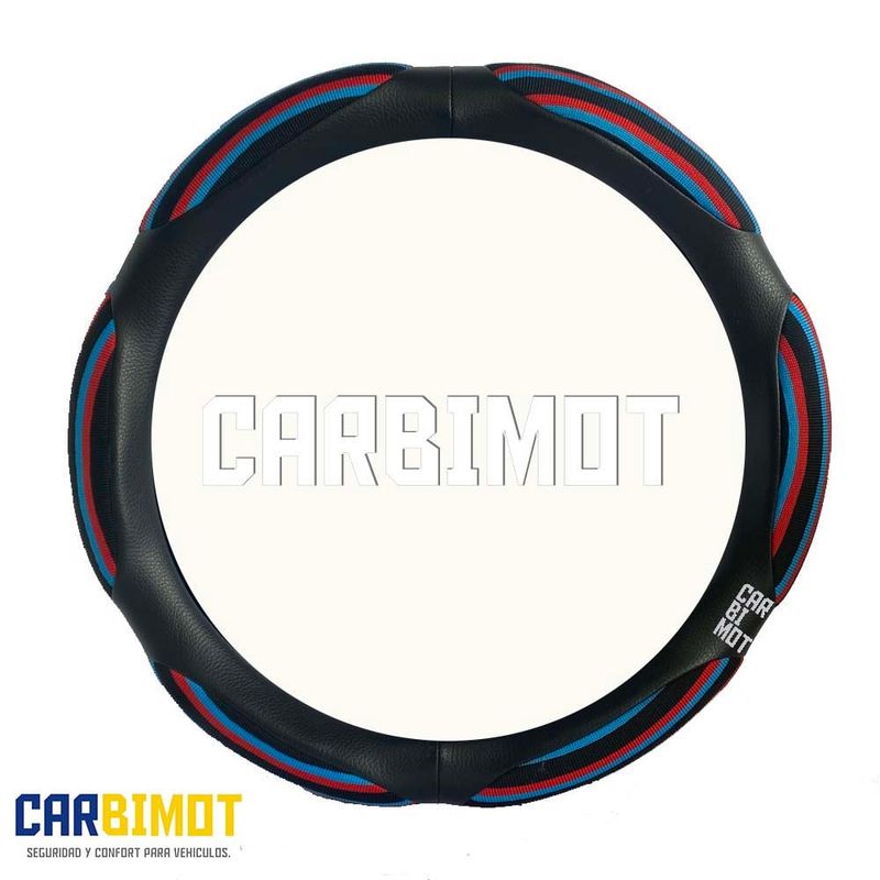 UNIVERSAL - Funda cobertor cubre volante timón vehicular negro azul