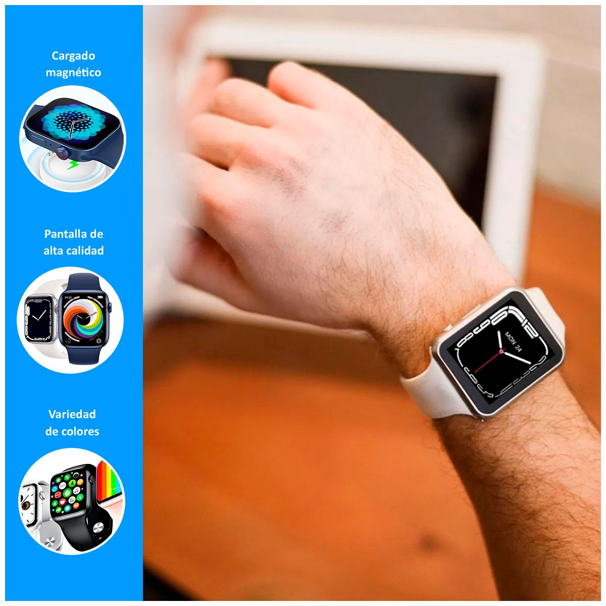 GENERICO - Smartwatch i9 Pro Max S con Pantalla LCD Blanco