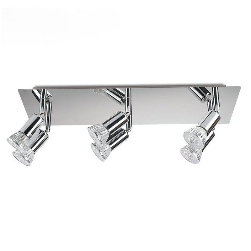 MMDH - Cromo cuadrado salón lámpara de techo LED PEA315-S6C30W GU10