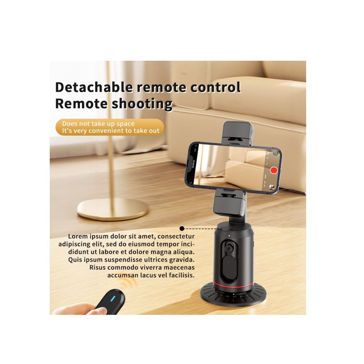 XO - Trípode De Seguimiento Facial Automático Rotación De 360 Led